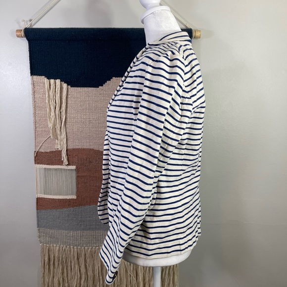 J crew blue striped jersey blazer S - Picture 3 of 7